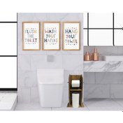 Resim Bk Home Doğal Masif Ahşap Tuvalet Kağıtlığı Ve Dekoratif 3’Lü Ret (551051773) Bk