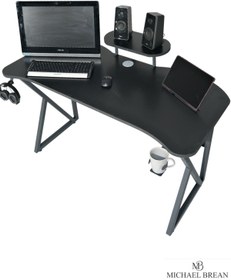 Resim Michael Brean Özel Tasarım Oyuncu Masası 135 Cm Bardaklık Ve Kulaklık Tutucu Hediye 