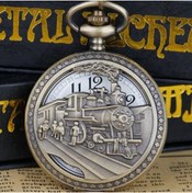 Resim hediyeconcepti Steampunk Kuvars Hollow Tren Zincirli Köstekli Cep Saati 