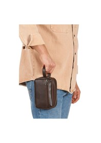 Resim Newish Polo Erkek Bileklik Kemerli Portföy Clutch Traş Kozmetik El Çantası New344 Kahverengi 