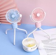 Resim Şarjlı USB Girişli Işıklı Mini Fan Mavi Netavantaj