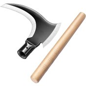 Resim Reedark Mangan Çelik Çift Kılıçlı Orman/çiftlik Budama Aleti, Çok Amaçlı Dış Mekan Kesici, 30 Cm Ahşap Saplı Kesme Ve Budama Aracı 