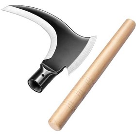 Resim Reedark Mangan Çelik Çift Kılıçlı Orman/çiftlik Budama Aleti, Çok Amaçlı Dış Mekan Kesici, 30 Cm Ahşap Saplı Kesme Ve Budama Aracı 