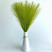 Resim 10 adet Çim Yeşili Pampas Ot Yapay Çiçekler BOHO Bohem Ev Dekoru için Halloween Noel 