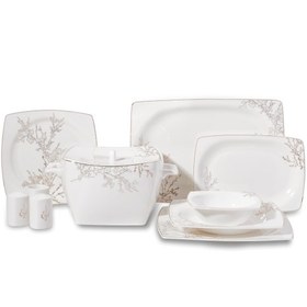 Resim Korkmaz Bone Selection 60 Parça Kare Yemek Takımı A8428 