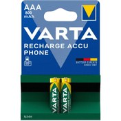 Resim Varta Şarjlı İnce Kalem Pil (AAA) 800 MAH 1,2 V 2 Lİ 