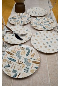 Resim Heda Porselen Başak 6'lı Porselen Pasta Tabağı Desenli 
