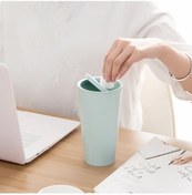 Resim Dancemonkey Cbtx Masaüstü Plastik Sallanan Kapak Çöp Kutusu Yeşil 