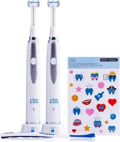 Resim Triple Bristle Çocuk Sonic Diş Fırçası - Diş ve Diş Etlerini Temizlemek İçin - 2 Adet 
