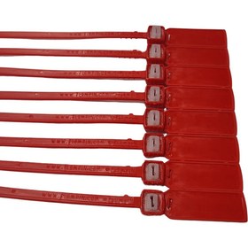 Resim SenkronGroup SenkronSeals Metal Klipsli Plastik Kayış Mühür Kırmızı Sıra Numaralı- 360mm / 100 ADET 