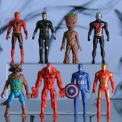 Resim 8 adet Marvel Kahraman Figürü Koleksiyonu - Örümcek Adam, Groot, Kaptan Amerika ve Daha Fazlası - PVC Koleksiyon Oyuncakları Ev ve Ofis Dekoru için, Marvel Hayranlarının Doğum Günleri ve Partileri için İdeal, 18+ Doğum Günü Hediyesi | Canlı Karakter Tasarımı | Detaylı Kostümler, Marvel Koleksiyonları 