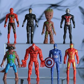 Resim 8 adet Marvel Kahraman Figürü Koleksiyonu - Örümcek Adam, Groot, Kaptan Amerika ve Daha Fazlası - PVC Koleksiyon Oyuncakları Ev ve Ofis Dekoru için, Marvel Hayranlarının Doğum Günleri ve Partileri için İdeal, 18+ Doğum Günü Hediyesi | Canlı Karakter Tasarımı | Detaylı Kostümler, Marvel Koleksiyonları 