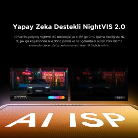 Resim DDPAI N2 Dual Araç içi kamera - 2K + 1080P Çift kanal kayıt - Yapay zeka destekli NightVIS 2.0 - 1.9'' IPS Ekran 