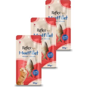 Resim Meat Fillet Yetişkin Kediler İçin Ödül Maması Uskumru 30 Gr Üçlü Paket 