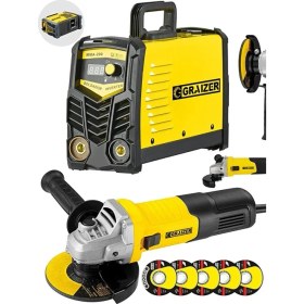 Resim Graizer Alman Mma 200 Amper Profesyonel Dijital Göstergeli Invertör Kaynak Makinesi + Avuç Taşlama Hediyeli 