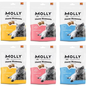 Resim Molly Meow Moments 3 Çeşit Karma Kedi Ödül Maması 60 G X 6 Adet 
