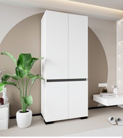 Resim Floransa 4 Kapılı Flr-ıa2 Beyaz- Antrasit Gardırop-çok Amaçlı Dolap-yüklük Antrasit - Beyaz 