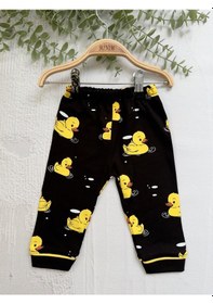 Resim Ördek Baskılı Yazlık Pijama Takımı -1162 Siyah 