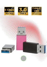 Resim Type-c To Usb-a 3.0 Dönüştürücü Yüksek Hızlı Veri Aktarımı Gri 