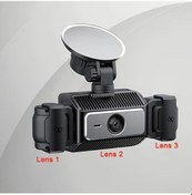 Resim Xuweiwei Gyıoeupt 3 Kanallı Tachograph Black 3 Camera No Card Ön Lens 1080p Sol Sağ Lens 480p Gece Görüş Hdr G Sensor Geniş Açı Araç Kamerası 