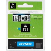 Resim Dymo D1 Şerit 12mm X 7mt Siyah / Beyaz 720610 45021 