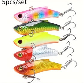 Resim 5 adet Titreşimli Sert Yem Balıkçılık Yemleri, 7cm, 17g, 3D Gözler, Çinko Alaşım, Bass ve Panbalık için Titreşim Balıkçılık Aletleri, Titreşim Balıkçılık Yemi|Titreşim Yem Seti|Dayanıklı Balıkçılık Yemi 