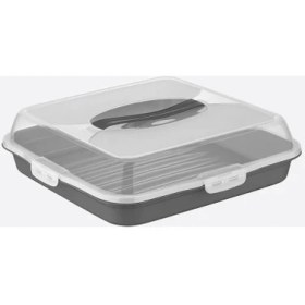 Resim Storemax Kek Taşıma Kabı, Bpa Içermeyen Plastik, Saplı ve Kilitli Kek Fanusu, Taşınabilir ve Güvenli Saklama Çözümü (Kare) 