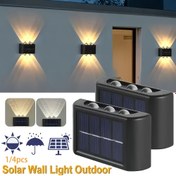 Resim 1 adet/4 adet 6LED Yukarı ve Aşağı Güneşli Dış Mekan Işıkları, 6LED Yukarı ve Aşağı Kavisli Ayna Duvar Işıkları, Ön Kapı, Arka Bahçe, Garaj, Balkon, Dış Mekan Aydınlatması, Dış Mekan, Avlu, Villa, Park, Ticari Sokak Aydınlatması Peyzaj Işıkları, Villa Bahçe Duvar Yıkama Işıkları 