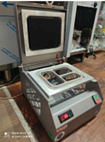 Resim Makropack 3 Gözlü Paslanmaz Tabak Kapatma Makinesi 