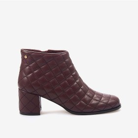 Resim Mocassini Hakiki Deri Kadın Kapitone Bot 9209-22 Bordo 