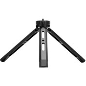 Resim Xiyyadms Siyah Alüminyum Alaşımlı Masa Üstü Tripod, 5kg Taşıma Kapasiteli, 150mm Yükseklik Ayarlı Siyah 
