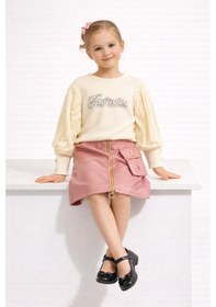 Resim Vitrin Bebek Giyim Kız Bebek Etek Elbise Beyaz Pembe 