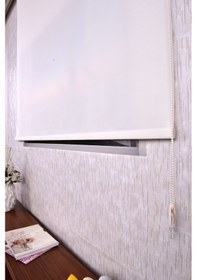 Resim Ekru Düz Etek Dilimsiz P 1010 Zebra Stor Güneşlik Perde 