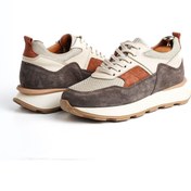 Resim Tetri Yelax Model Gerçek Deri El Yapımı Erkek Vizon Sneaker Ayakkabı 