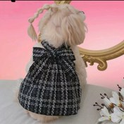 Resim 1 adet Şık Tarzda Esinlenen Köpek & Kedi Halter Elbise - Nefes Alabilen Ekose Desenli, Ayarlanabilir Askılı, Küçük/Orta Boy Köpekler & Kediler için Sevimli Evcil Hayvan Giyim, Yaz, Sonbahar ve Kış için Mükemmel, Köpek Elbisesi, Sonbahar Evcil Hayvan Giyimi, Eğlenceli Evcil Hayvan Kombini, Rahat Evcil Hayvan Giyimi 