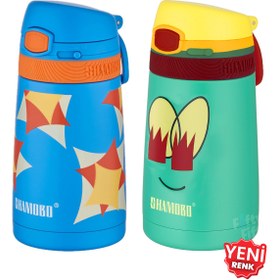 Resim Shamobo 2Lİ SET Pipetli Çelik Termos 350ml -6 Saat Isı Yalıtımı- 