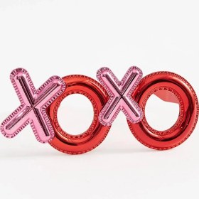 Resim Kırmızı Renk Xoxo Yazılı Parti Gözlüğü 17X7 cm 