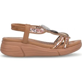 Resim Guja 26y154-2 Kadın Taşlı Düz Sandalet Camel 