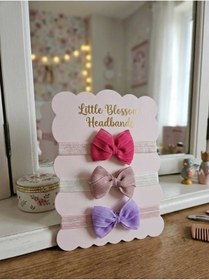 Resim Retro Women Kız Çocuk Bebek Renkli Yumuşak Saç Bandı Bandana 3 lü Çoklu 
