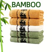 Resim Kendinden Uçan Bambu Lifli Havlu Paketi 5'li / 5 Adet Bambu Nakışlı El Havlusu Seti, Emici ve Hızlı Kuruyan Duş Havlusu, Süper Yumuşak ve Hafif Bej Dost Yüzme Havlusu, Ev Banyosu için İdeal Banyo Malzemeleri 35*75cm /13.7*29.5in 