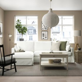 Resim IKEA Beyaz Rahat Kanepe - Uzanma Koltuklu 3'lü Kanepe 