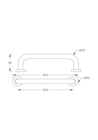 Resim Kitaro 30cm 25ø Küvet Tutamağı Krom 