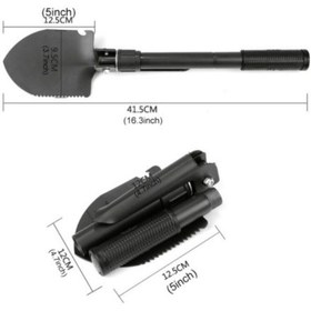 Resim Pusulalı Katlanır Kazma Kürek Seti Acil Durum Deprem Kamp Aleti 