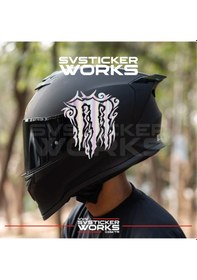 Resim Monster Kask Sticker Tüm Kasklar Uyumlu Tek Yön 1 Adet Hologram 