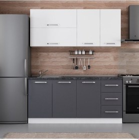 Resim Minar 175 Cm Mutfak Dolabı Beyaz Antrasit 175-a2 