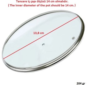 Resim İcanpares Tencere Sahan Tava Cam Kapağı Buhar Delikli Kapak 14 cm ve Kırmızı Tutma Tepesi 