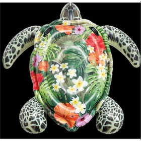 Resim Kaplumbağa Figürlü Tırabzanlı Şişme Deniz Yatağı Çok Renkli 