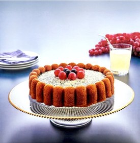 Resim Ayaklı Pasta Kek Standı , Sunumluk, Peynir Tabağı 33 Cm Şeffaf 