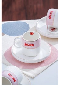 Resim Acar Adonis Pink 6 Kişilik Kahve Fincan Takımı - 100 Ml Renkli 
