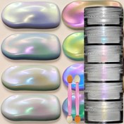 Resim 6 Adet Renk Değiştiren Bukalemun Boncuk Sim Tozu, 10G/Her Biri, Epoksi Reçine Dolgu Tozları İçin Uygun, DIY Takı ve El İşleri, Tatil Hediyeleri ve Sevgililer Günü Yaratıcı Projeler İçin Mükemmel 
